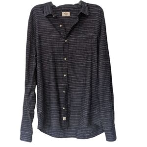 Marine Layer Men's Button Down Navy Blue Long Sleeve Shirt Front Pocket Size XL